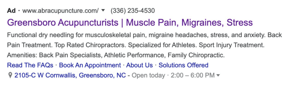 acupuncturist google ads