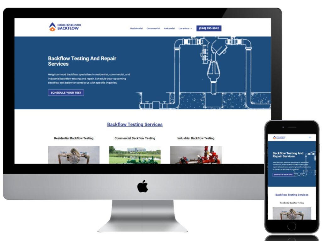 Neighborhood Backflow website design