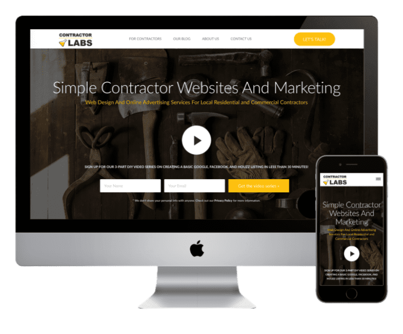 website design and marketing Contractor Labs