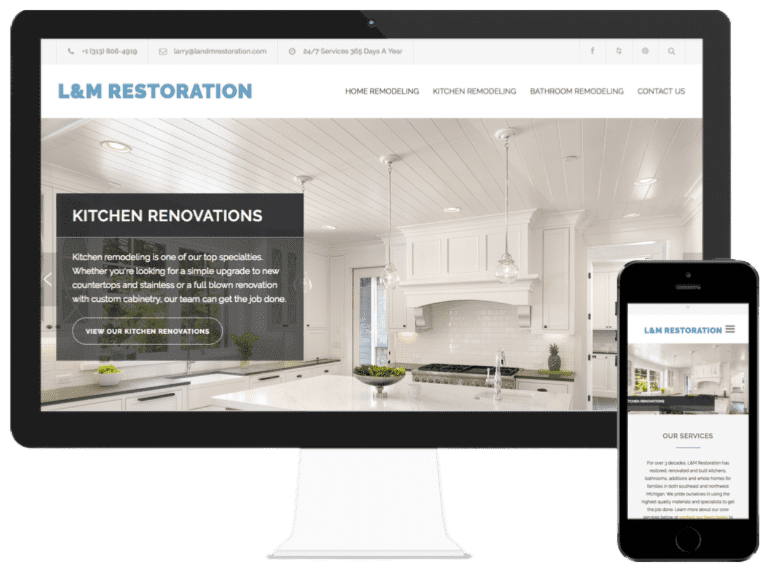 L & M Restoration website design