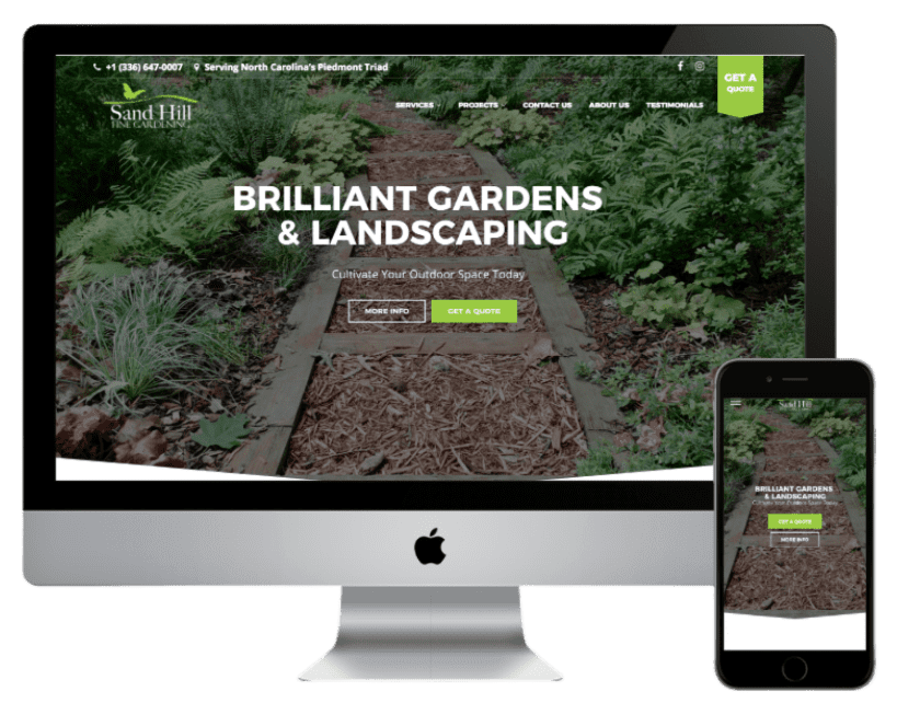 Sand Hill Gardening new website design